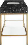 Marmo Contemporary Bathroom Vanity with Elegant Artificial Marble and Stylish Stainless Steel Base