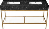 Marmo Contemporary Bathroom Vanity with Elegant Artificial Marble and Stylish Stainless Steel Base