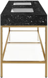 Marmo Contemporary Bathroom Vanity with Elegant Artificial Marble and Stylish Stainless Steel Base