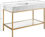 Marmo Contemporary Bathroom Vanity with Elegant Artificial Marble and Stylish Stainless Steel Base