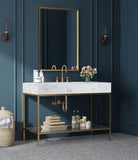 Marmo Contemporary Bathroom Vanity with Elegant Artificial Marble and Stylish Stainless Steel Base