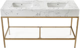 Marmo Contemporary Bathroom Vanity with Elegant Artificial Marble and Stylish Stainless Steel Base