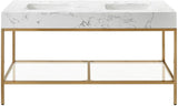 Marmo Contemporary Bathroom Vanity with Elegant Artificial Marble and Stylish Stainless Steel Base