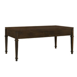 Fluted 2-Drawer Coffee Table For Living Room, Brown