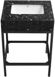 Marmo Contemporary Bathroom Vanity with Elegant Artificial Marble and Stylish Stainless Steel Base