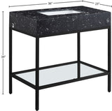 Marmo Contemporary Bathroom Vanity with Elegant Artificial Marble and Stylish Stainless Steel Base
