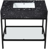 Marmo Contemporary Bathroom Vanity with Elegant Artificial Marble and Stylish Stainless Steel Base