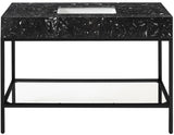 Marmo Contemporary Bathroom Vanity with Elegant Artificial Marble and Stylish Stainless Steel Base