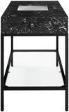 Marmo Contemporary Bathroom Vanity with Elegant Artificial Marble and Stylish Stainless Steel Base
