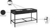 Marmo Contemporary Bathroom Vanity with Elegant Artificial Marble and Stylish Stainless Steel Base