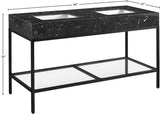 Marmo Contemporary Bathroom Vanity with Elegant Artificial Marble and Stylish Stainless Steel Base
