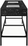 Marmo Contemporary Bathroom Vanity with Elegant Artificial Marble and Stylish Stainless Steel Base
