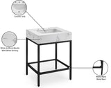 Marmo Contemporary Bathroom Vanity with Elegant Artificial Marble and Stylish Stainless Steel Base