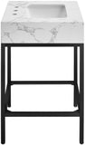 Marmo Contemporary Bathroom Vanity with Elegant Artificial Marble and Stylish Stainless Steel Base