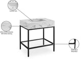 Marmo Contemporary Bathroom Vanity with Elegant Artificial Marble and Stylish Stainless Steel Base