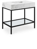 Marmo Contemporary Bathroom Vanity with Elegant Artificial Marble and Stylish Stainless Steel Base