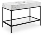 Marmo Contemporary Bathroom Vanity with Elegant Artificial Marble and Stylish Stainless Steel Base