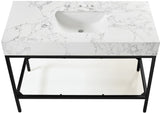 Marmo Contemporary Bathroom Vanity with Elegant Artificial Marble and Stylish Stainless Steel Base