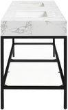 Marmo Contemporary Bathroom Vanity with Elegant Artificial Marble and Stylish Stainless Steel Base