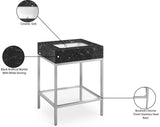 Marmo Contemporary Bathroom Vanity with Elegant Artificial Marble and Stylish Stainless Steel Base