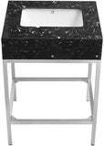 Marmo Contemporary Bathroom Vanity with Elegant Artificial Marble and Stylish Stainless Steel Base