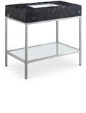 Marmo Contemporary Bathroom Vanity with Elegant Artificial Marble and Stylish Stainless Steel Base