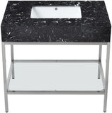 Marmo Contemporary Bathroom Vanity with Elegant Artificial Marble and Stylish Stainless Steel Base