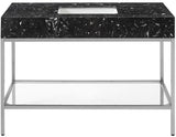 Marmo Contemporary Bathroom Vanity with Elegant Artificial Marble and Stylish Stainless Steel Base