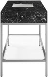 Marmo Contemporary Bathroom Vanity with Elegant Artificial Marble and Stylish Stainless Steel Base