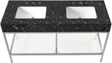 Marmo Contemporary Bathroom Vanity with Elegant Artificial Marble and Stylish Stainless Steel Base