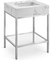 Marmo Contemporary Bathroom Vanity with Elegant Artificial Marble and Stylish Stainless Steel Base