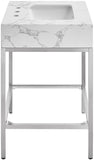 Marmo Contemporary Bathroom Vanity with Elegant Artificial Marble and Stylish Stainless Steel Base