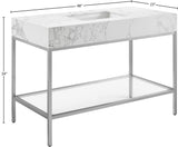 Marmo Contemporary Bathroom Vanity with Elegant Artificial Marble and Stylish Stainless Steel Base