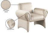 Fleurette Velvet Accent Chair - Cozy Contemporary Design with Curved Arms for Ultimate Relaxation