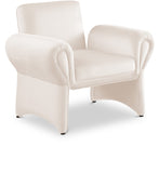 Fleurette Velvet Accent Chair - Cozy Contemporary Design with Curved Arms for Ultimate Relaxation