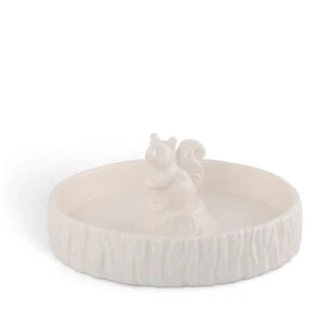 Standing Squirrel Stoneware Nut Bowl
