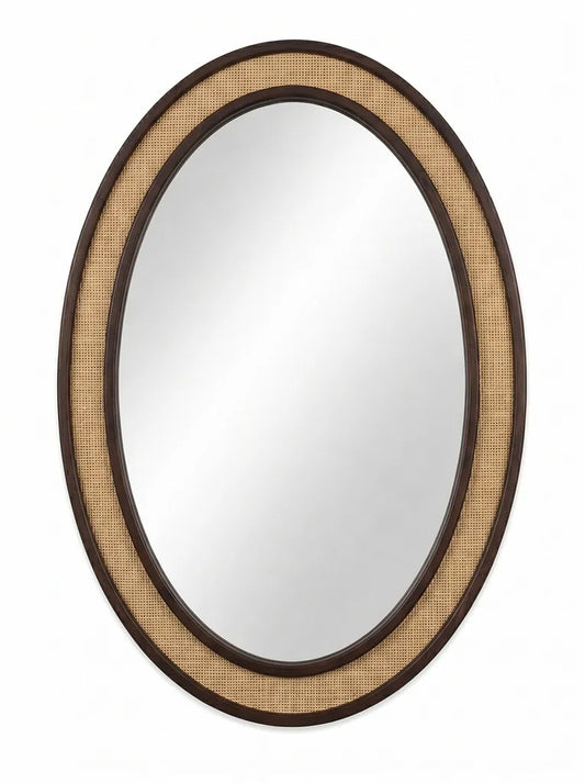 Raffea Oval Tan Accent Mirror