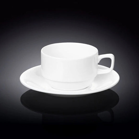 Wilmax 7 oz Porcelain Tea Cup & Saucer Set