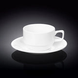 Wilmax 7 oz Porcelain Tea Cup & Saucer Set