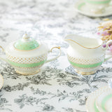 Grace Teaware Mint Green Stripe Sugar & Creamer Set