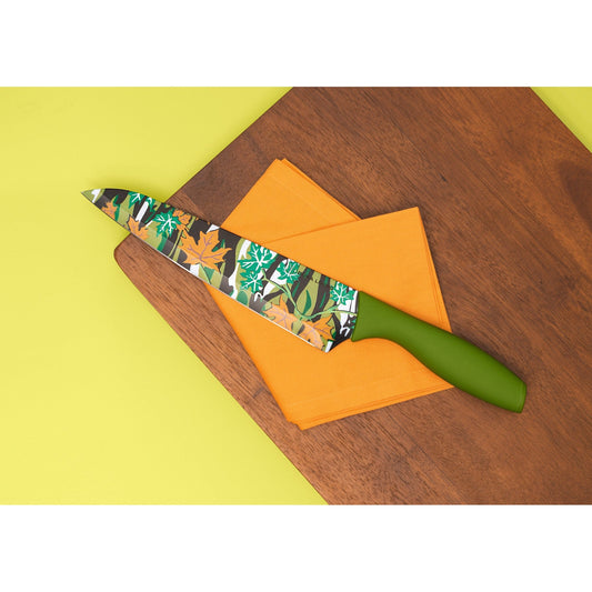 8 inch Chef Knife with Printed Blade-Green