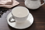 Salerno White Porcelain Teacup & Saucer Set