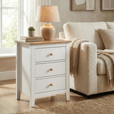 Wholesale 3 Drawer Nightstand with Solid Wood Knobs
