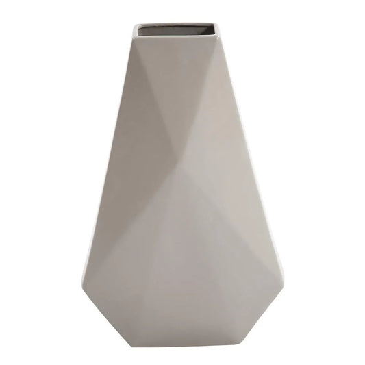 Geo Matte Stone Ceramic Vase- Medium