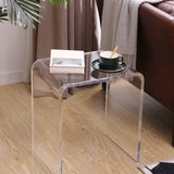 Acrylic End Table Clear Coffee Table with Waterfall Edges