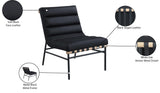 Burke Vegan Leather Accent Chair - Casual Comfort with Armless Design and Stylish Metal Frame