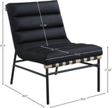 Burke Vegan Leather Accent Chair - Casual Comfort with Armless Design and Stylish Metal Frame