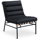 Burke Vegan Leather Accent Chair - Casual Comfort with Armless Design and Stylish Metal Frame
