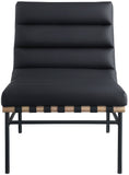 Burke Vegan Leather Accent Chair - Casual Comfort with Armless Design and Stylish Metal Frame