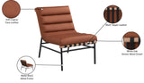 Burke Vegan Leather Accent Chair - Casual Comfort with Armless Design and Stylish Metal Frame